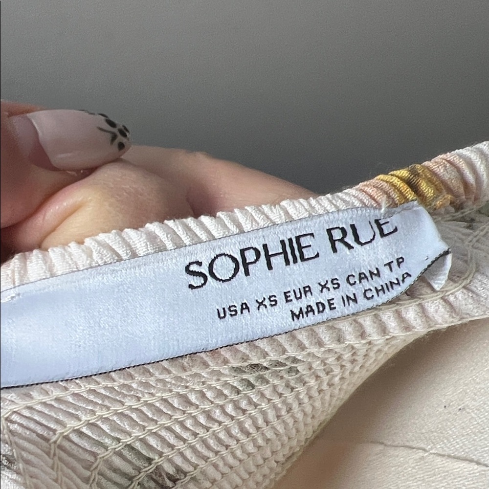 Sophie Rue Cream Floral Ruched Blouse - Picture 2 of 4